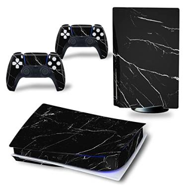 Imagem de Decal Skin for Ps5 Disk, Whole Body Vinyl Sticker Cover for PlayStation 5 Console and Controller(PS5 disc Edition, Black Marble)