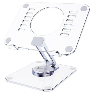 Imagem de Suporte de Mesa para Tablet e iPad em Acrillico com base giratória 360º dobrável Luxo HRebos SU-218