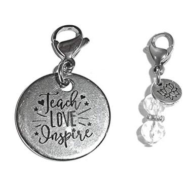 Imagem de Pingente de encaixe, construa sua própria pulseira, bolsa, bolsa, mensagem, inspirador, chaveiro, puxador com zíper, joias, Metal