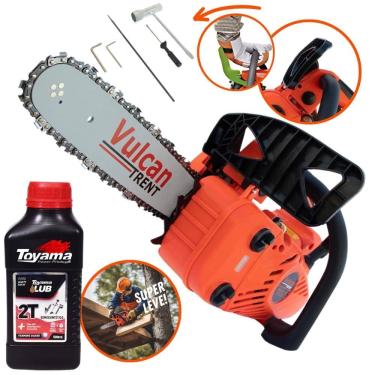 Imagem de Motosserra Motorserra Profissional Vulcan VSL250 VSL-250 Á Gasolina 2T 25,4cc 0,9HP Alta Performance + ÓLEO TOYAMA 2T