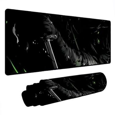 Imagem de Mouse Pad Gamer Deskpad Speed Extra Grande Profissional com Borda Costurada 80x40cm - Ninja Verde