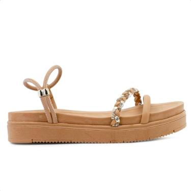 Imagem de Sandália Papete Via Uno Tiras Feminina (beige, BR, Adulto, Numérico, 35)