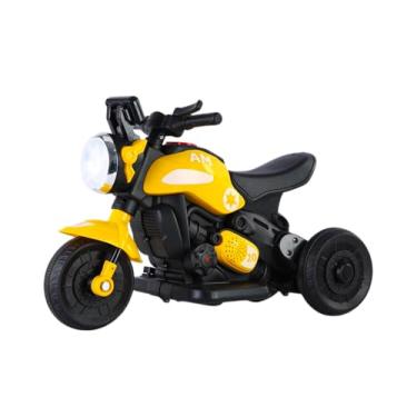 Imagem de Moto Amarela Elétrica Infantil Motor 380W Brinquedo Criança Daily Unitoys