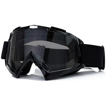 Imagem de FMY Óculos De Motocicleta Motocross Para Homens E Mulheres Jovens, Anti-Riscos À Prova De Poeira UV400 ATV Dirt Bike Óculos De Lentes Médias Preto-Cinza