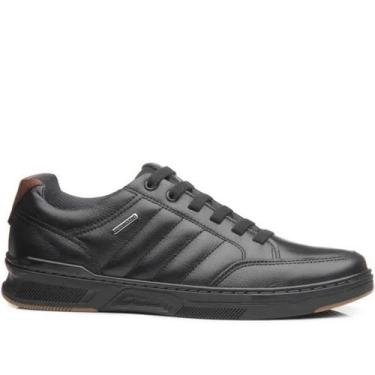 Imagem de Pegada, Sapatenis Pegada Masculino Couro Stretch Tecnologia Amortech Cor:Preto;Tamanho:41