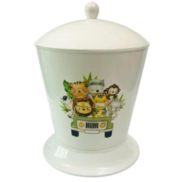 Imagem de Lixeira Infantil Safari Juntos Branco Unissex para Quarto