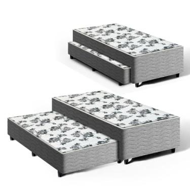 Imagem de Cama Box com Colchão e Auxiliar - Unique 3 em 1 Solteiro 88cm (Molas Ensacadas)