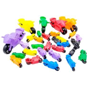 Imagem de Kit 5 Mega Motos 15cm + 25 Mini Moto 6cm Brinquedos Plástico Nacional para Mimos Lembrancinhas Prenda e Sacola Surpresa Motinhas