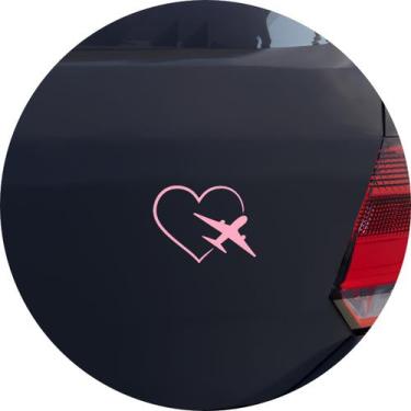 Imagem de Adesivo de Carro Amor por Viagem e Voar - Cor Rosa Claro - Melhor Ades