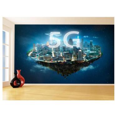 Imagem de Papel De Parede 3D Tecnologia Wifi 5G Net Redes 3,5M Tec18 - Você Deco