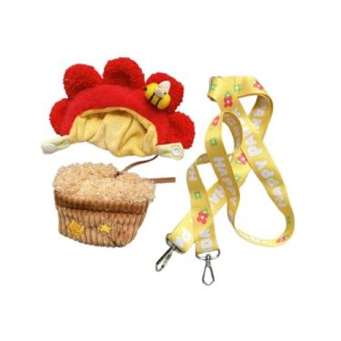 Imagem de TTETTZ Boneca de Pelúcia Bolsa Trajes Moda Educacional Presentes de Aniversário para Crianças Decoração Faça Você Mesmo Acessórios Vestir Pingente Bolsa de B, Bolsa Flor Vermelha