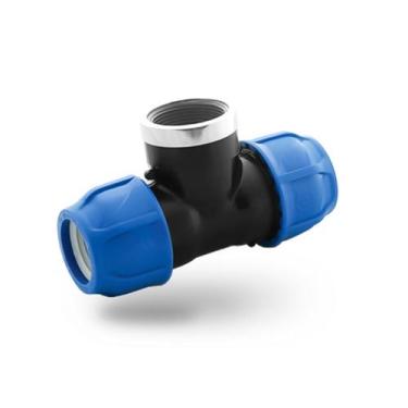 Imagem de Tee De Compressão PP P/PEAD 50x50 3/4 Rosca Femea - Aquaplastic