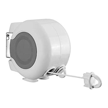 Imagem de Varal retrátil com linhas duplas 98 pés Varal retrátil de PVC portátil para serviços pesados Varal de roupas para secar roupas em ambientes internos e externos