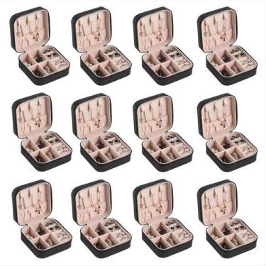 Imagem de Kit 12 Mini Porta Joias Bijuteria armazenamento de colar Anéis Estojo 