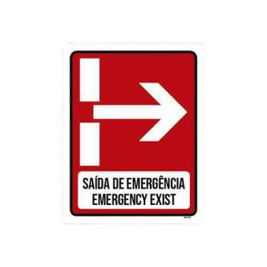 Imagem de Kit 10 Placas Saida De Emergência Emergency Exit - Sinalizo.Com