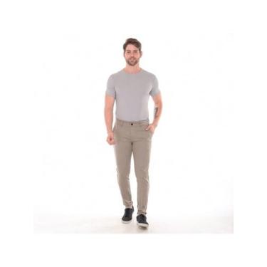 Imagem de Calça masculina Alfaiataria 3D  Com elastano  sarja casual - OZIEL, Be