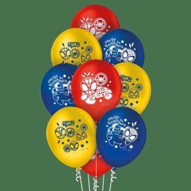 Imagem de Balão n9 Decoração Homem Aranha e seus amigos festa 25 Un - Regina