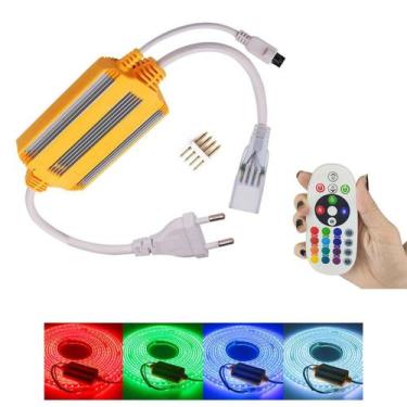 Imagem de Fonte Conector RGB 100 Metros Controle Mangueira Fita Led Iluminaçao R