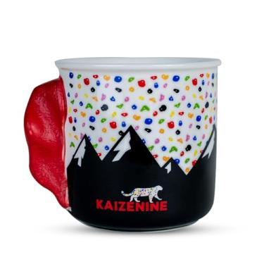 Imagem de KAIZENINE Caneca de Escalada em Rocha Bouldering, Cerâmica, 400 ml, Presente para Alpinista, Bouldering, Escalada Segura, Feita à Mão, Alça de Caneca de Escalada Não Cai