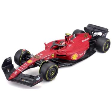Imagem de Bburago 1/18 Scale Ferrari Replica Model, Scuderia F1-75#55, Carlos Sainz, Formula 1, 2022 Season, Collectible (Red)