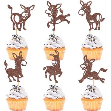 Imagem de Keaziu 35PCS Donkey Cupcake Toppers Happy Donkey Cupcake Decorations for Baby Shower Farm Animal Zoo Themed Kids Boy Girl Birthday Party Supplies Party Decorations