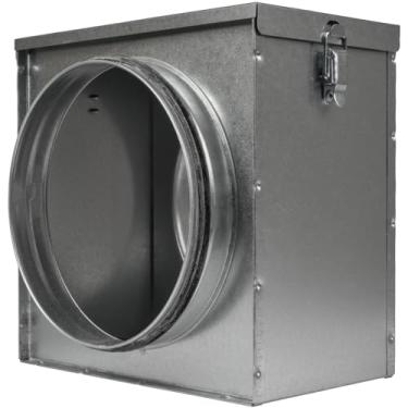 Imagem de Caixa de filtro de duto de 20 cm - Filtros de secador em linha de aço galvanizado - Conexões de duto redondo com juntas de borracha - Armadilha de fiapos de fácil manutenção