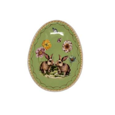 Imagem de Prato Sobremesa Oval Cerâmica Pascoa RB Verde 21x16cm-Unid. - Luiz Sal