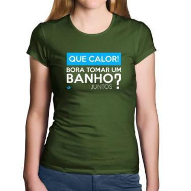 Imagem de Baby Look Algodão Que calor! Bora tomar um banho juntos - Foca na Moda