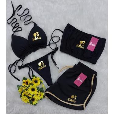 Imagem de Conjunto Biquíni Com Bojo Refletivo + Short + Top, 1 Linha - Gringas M