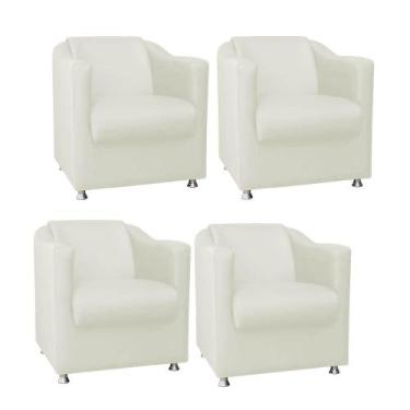 Imagem de Kit 04 Poltrona Cadeira Decorativa Tilla   Para Sala de Estar Recepção