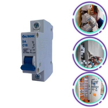 Imagem de Mini Disjuntor Monopolar Termomagnético 16A Curva C NEMA - ALTRONIC