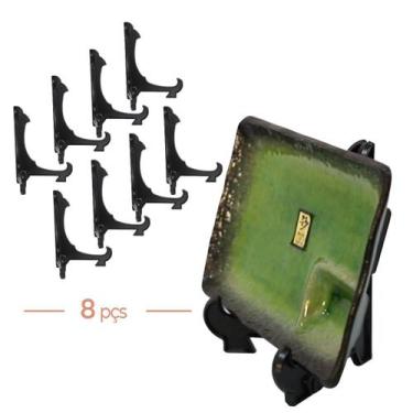 Imagem de Kit Com 8 Peças Suporte Para Pratos e Azulejos Preto 17,5cm - AC