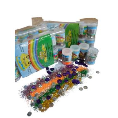 Imagem de Glitter Estrelinha, 12 potinhos cores sortidas 2g. - Real Seda