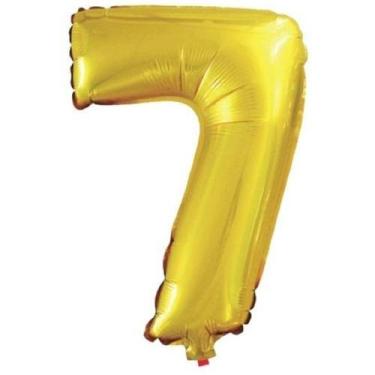 Imagem de Balão Dourado Número 7 - 28 Polegadas = 71cm - Gala