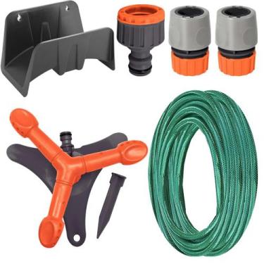 Imagem de Kit irrigação aspersor circular + mangueira + acessórios - TRAMONTINA