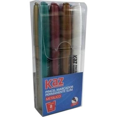 Imagem de Pincel Marcador Permanente 8 Cores Metálicos Kaz 2,0mm