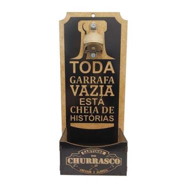 Imagem de Abridor Garrafa Parede Frase Toda Garrafa Vazia Mdf Madeira - ATACADÃO