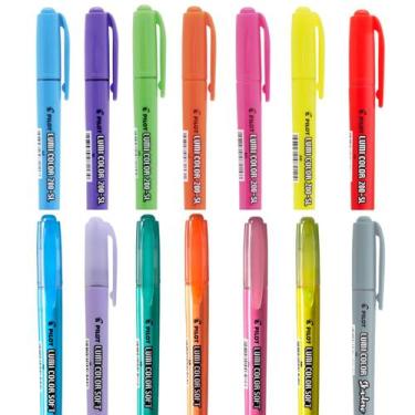 Imagem de Kit C/ 14 Canetas Marca Texto (8 Neon + 6 Pastéis) - Pilot