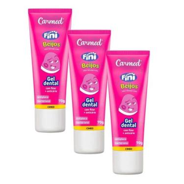 Imagem de Kit 3 Carmed Gel Dental Fini Beijos 70g