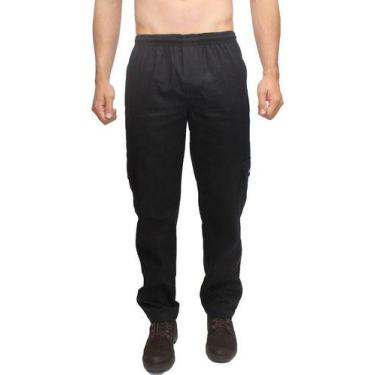 Imagem de Calça Brim Extra Plus Size Especial Conforto Elástico Cordão - NoBrand