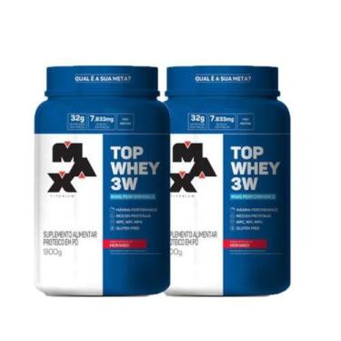 Imagem de Kit 2 X Whey Protein 3w 900g Top Whey Max Titanium Mais Performance, M