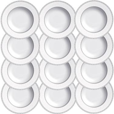 Imagem de 12 Pratos Fundo Tramontina Gabrielle em Porcelana Decorada 23 cm 96011010