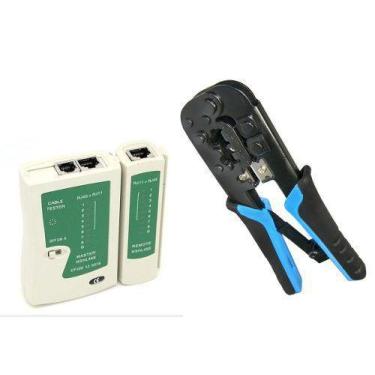 Imagem de KIT alicate de CRIMPAR RJ45 RJ11 RJ12 + testador de cabos - Mastertel