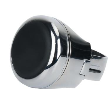 Imagem de Hoffen Volante De Aço Inoxidável Spinner Sport Manobra Knob Capa De Couro De Vaca Giratório Suicídio Knob Universal Fit Para Carros, Caminhões, Barcos (Preto)