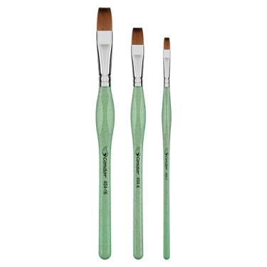 Imagem de Condor Kit Pincel Ergonômico Chato - Conjunto com 3 Pincéis Artísticos - Pintura em Diversas Superfícies - Ideal para Artes e Artesanatos