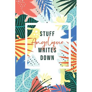 Imagem de Stuff Angelique Writes Down: Personalized Journal/Notebook (6 x 9 inch) BEAUTIFUL & VIBRANT Tropical Floral Pattern