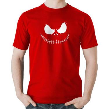 Imagem de Camiseta Algodão Scare Face - Foca na Moda, Vermelho, GG