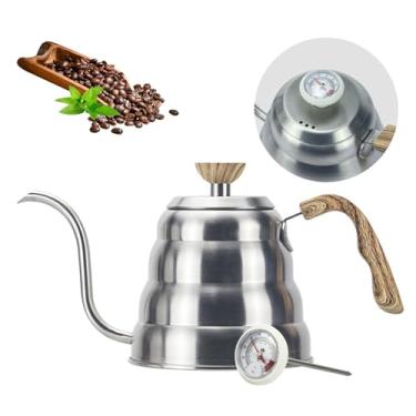 Imagem de 1,2L Chaleira Bico de Ganso, Chaleira de ganso termometro, Pescoço de Ganso para Café Coado e Chá, Bule Bico de Ganso, 304 Aço Inoxidável