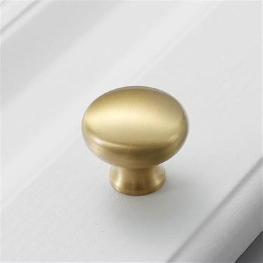 Imagem de Alça de ouro leve de luxo, cobre puro, moderna, simples, redonda, de latão, para gaveta, americana, toda em cobre, prata, vintage, puxador de guarda-roupa, ouro escovado
