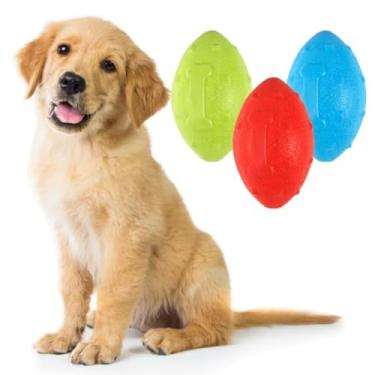Imagem de Kit 3 Brinquedo Para Cachorro Cães Bola Futebol Americano Com Apito